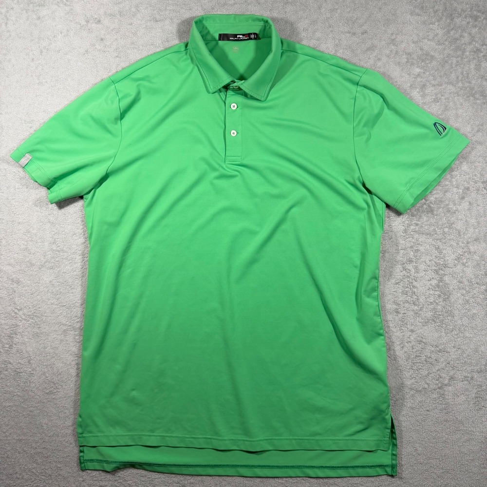 RLX Ralph Lauren Polo Shirt Mens‎ Large Green Performance Wicking Short Sleeve